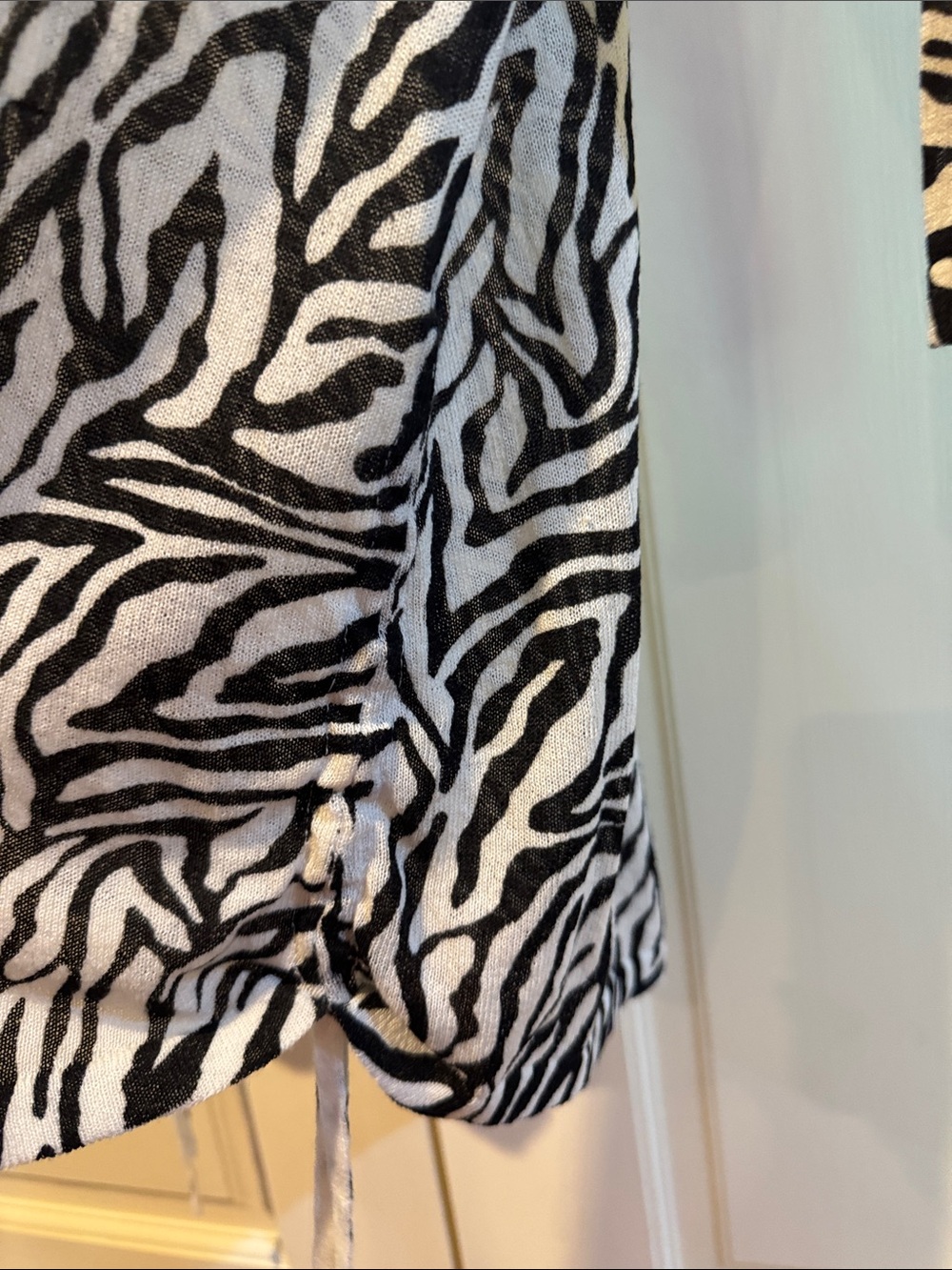 Grace Black and White Zebra Print Open Cardigan - Picture 2 of 3